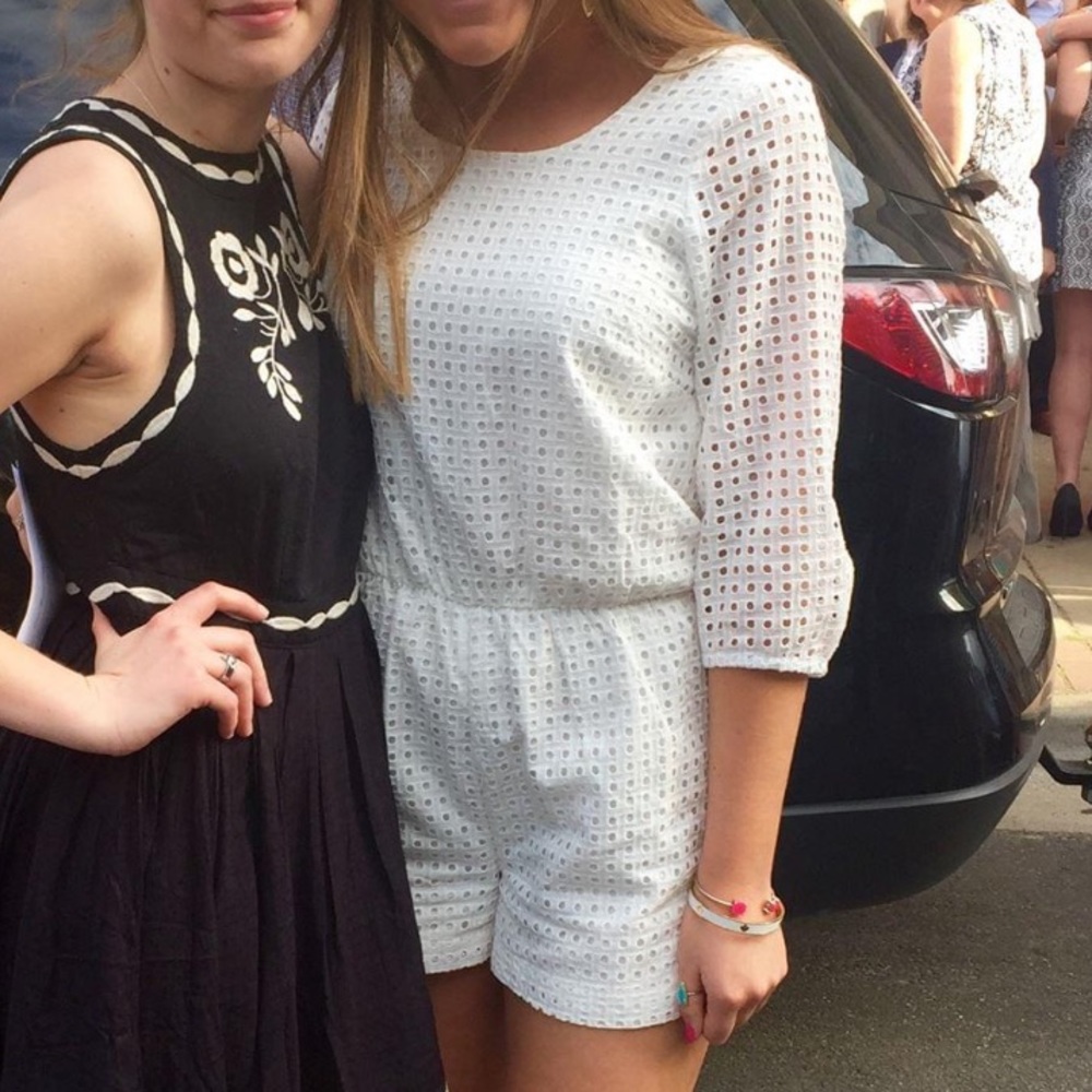 white eyelet romper